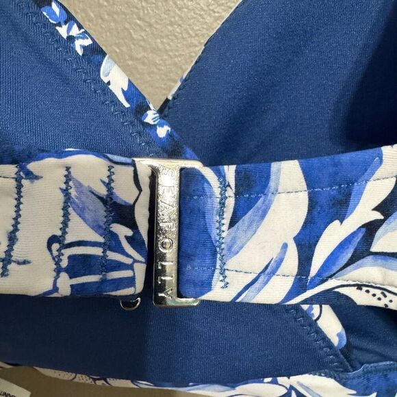 Seafolly Women's Standard F Cup Cross Front Bra Bikini Top Swimsuit size 6 - Picture 6 of 7